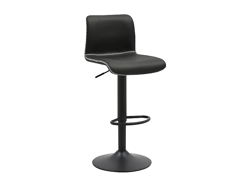 Tabouret de bar - Similicuir - Noir - Henchy