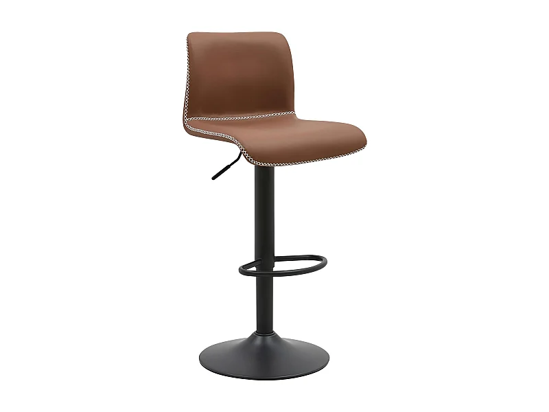 Tabouret de bar - Similicuir - Marron - Henchy