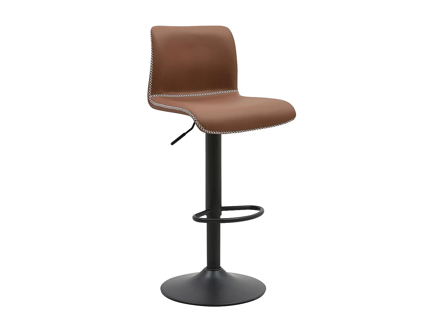 Tabouret de bar - Similicuir - Marron - Henchy
