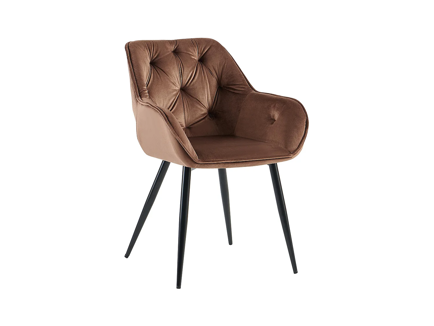 chaises avec accoudoirs - Velours - Marron - Cassis