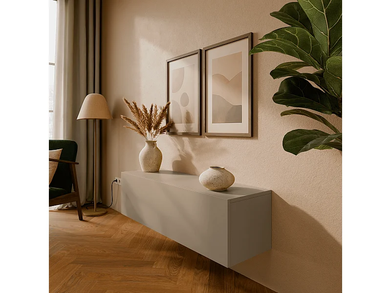 TV-meubel 105 cm 140 cm Hangende TV-bank Moderne Zwevende TV-bank voor Woonkamer