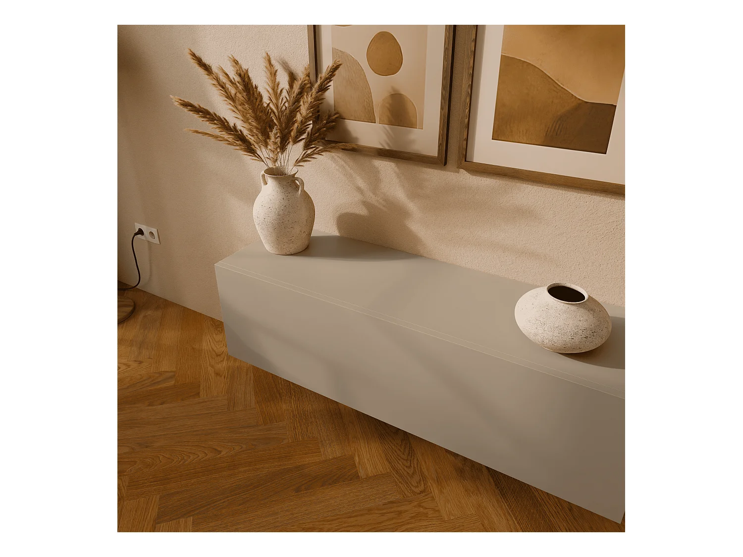 Meuble TV 105 cm 140 cm Banc Télé  Suspendu Banc Télévision Moderne Flottante pour Salon