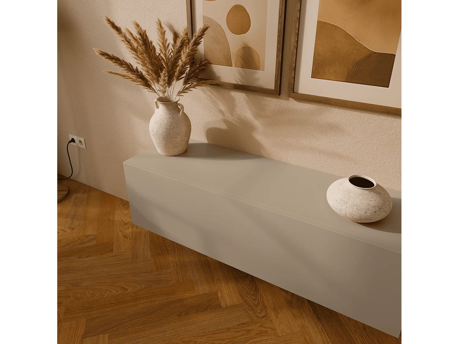 Meuble TV 105 cm 140 cm Banc Télé  Suspendu Banc Télévision Moderne Flottante pour Salon