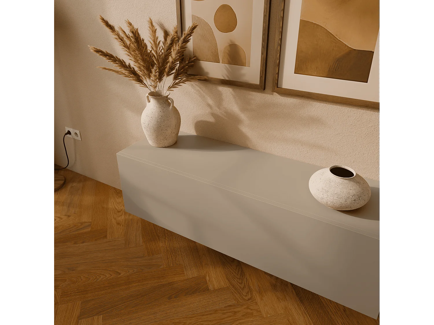 Meuble TV 105 cm 140 cm Banc Télé  Suspendu Banc Télévision Moderne Flottante pour Salon