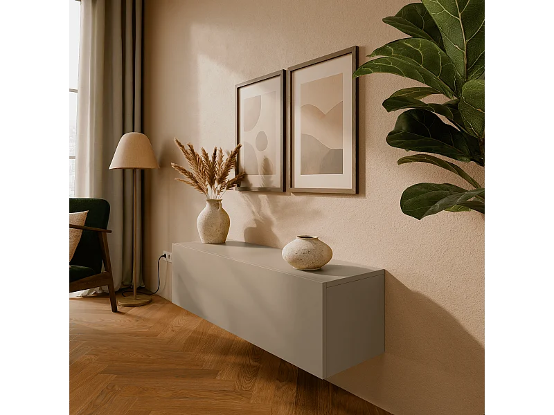 TV-meubel 105 cm 140 cm Hangende TV-bank Moderne Zwevende TV-bank voor Woonkamer