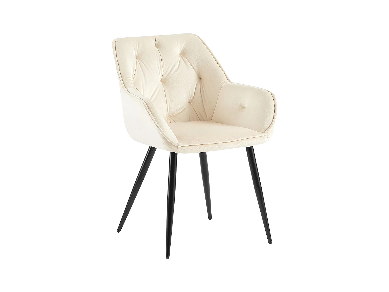 chaises avec accoudoirs - Velours - Crème - Cassis