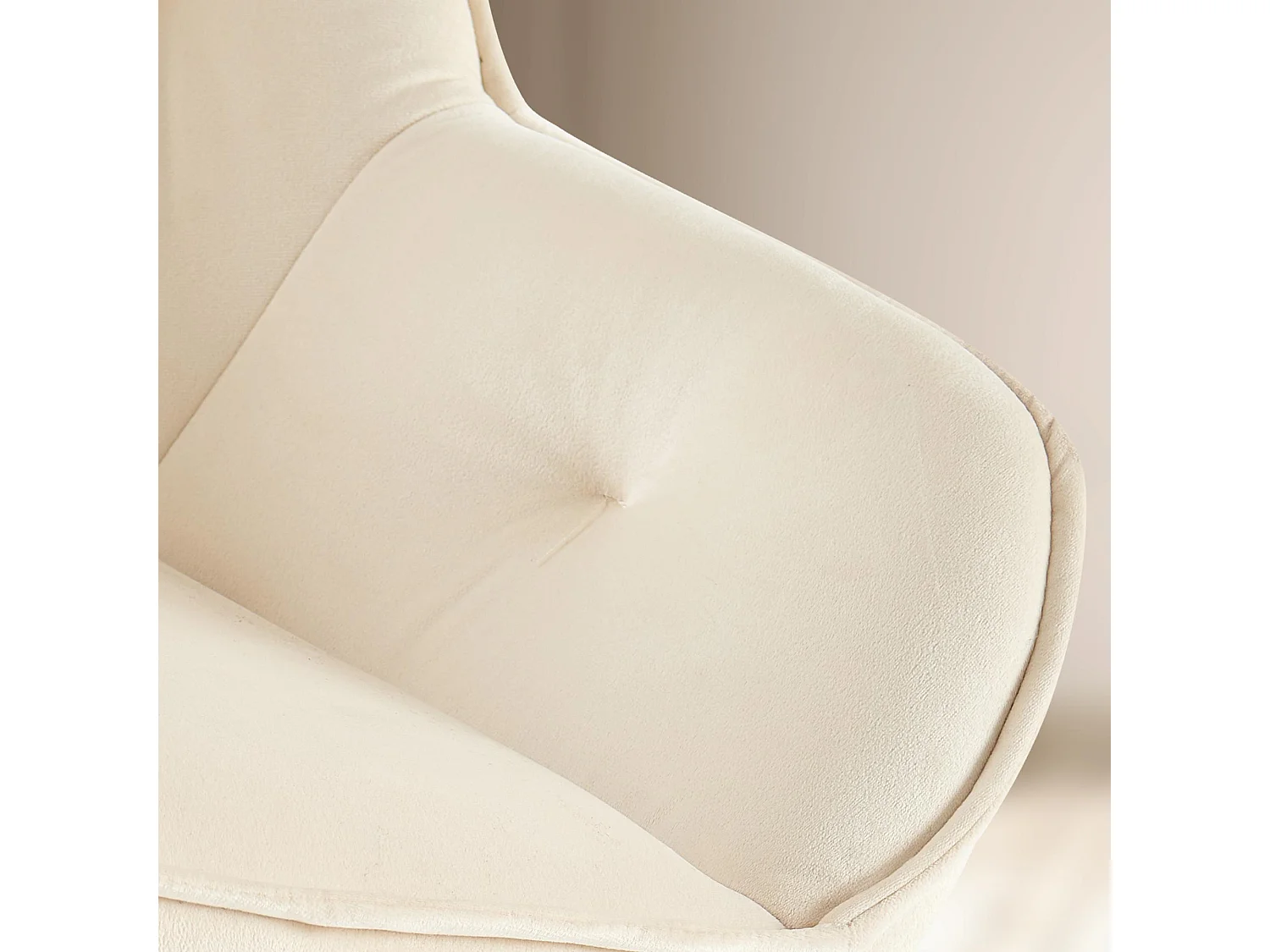 chaises avec accoudoirs - Velours - Crème - Cassis