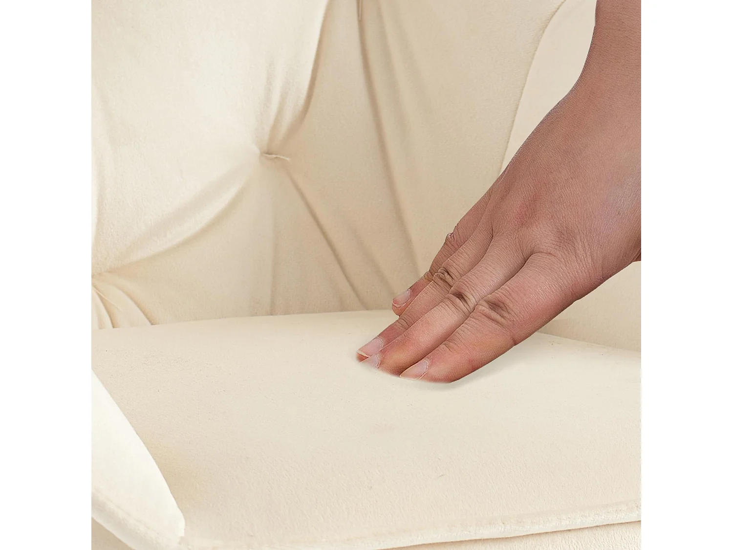 chaises avec accoudoirs - Velours - Crème - Cassis