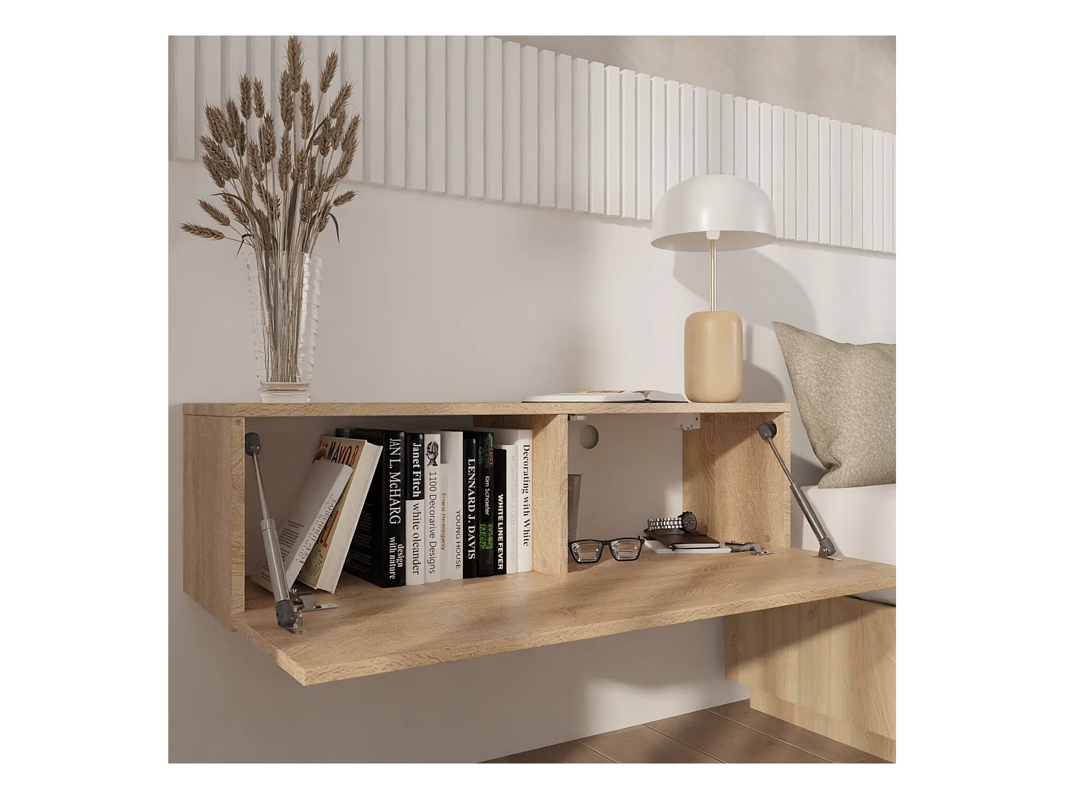 Meuble TV 105 cm 140 cm Banc Télé  Suspendu Banc Télévision Moderne Flottante pour Salon