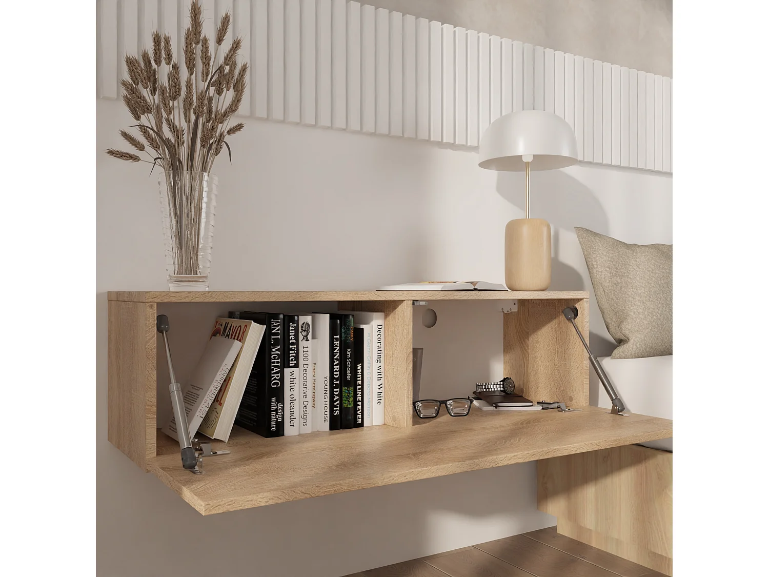 Meuble TV 105 cm 140 cm Banc Télé  Suspendu Banc Télévision Moderne Flottante pour Salon