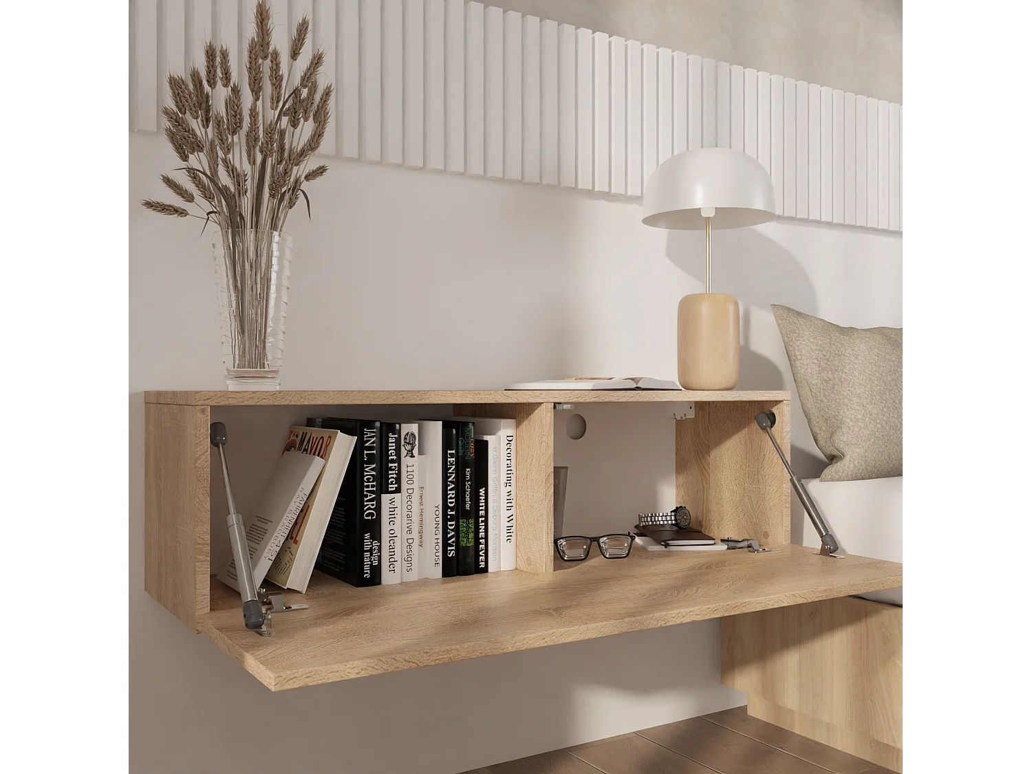 Meuble TV 105 cm 140 cm Banc Télé  Suspendu Banc Télévision Moderne Flottante pour Salon