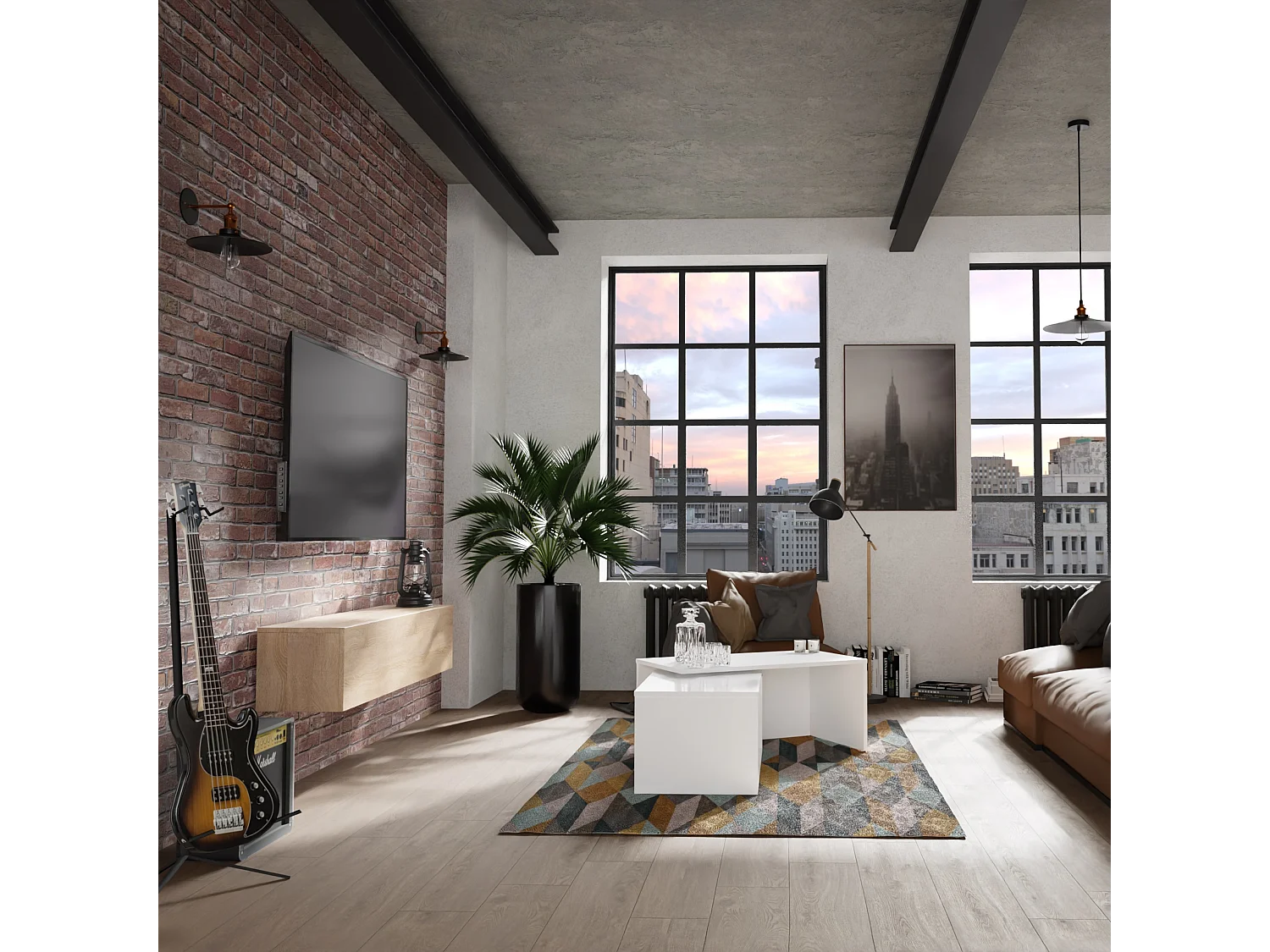 Meuble TV 105 cm 140 cm Banc Télé  Suspendu Banc Télévision Moderne Flottante pour Salon