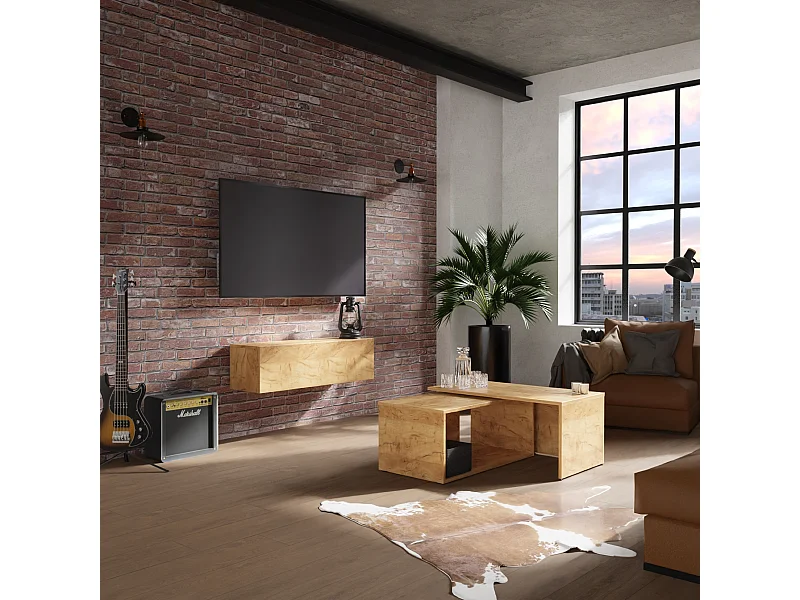 TV-meubel 105 cm 140 cm Zwevend TV-bankje Moderne Zwevende TV-kast voor Woonkamer