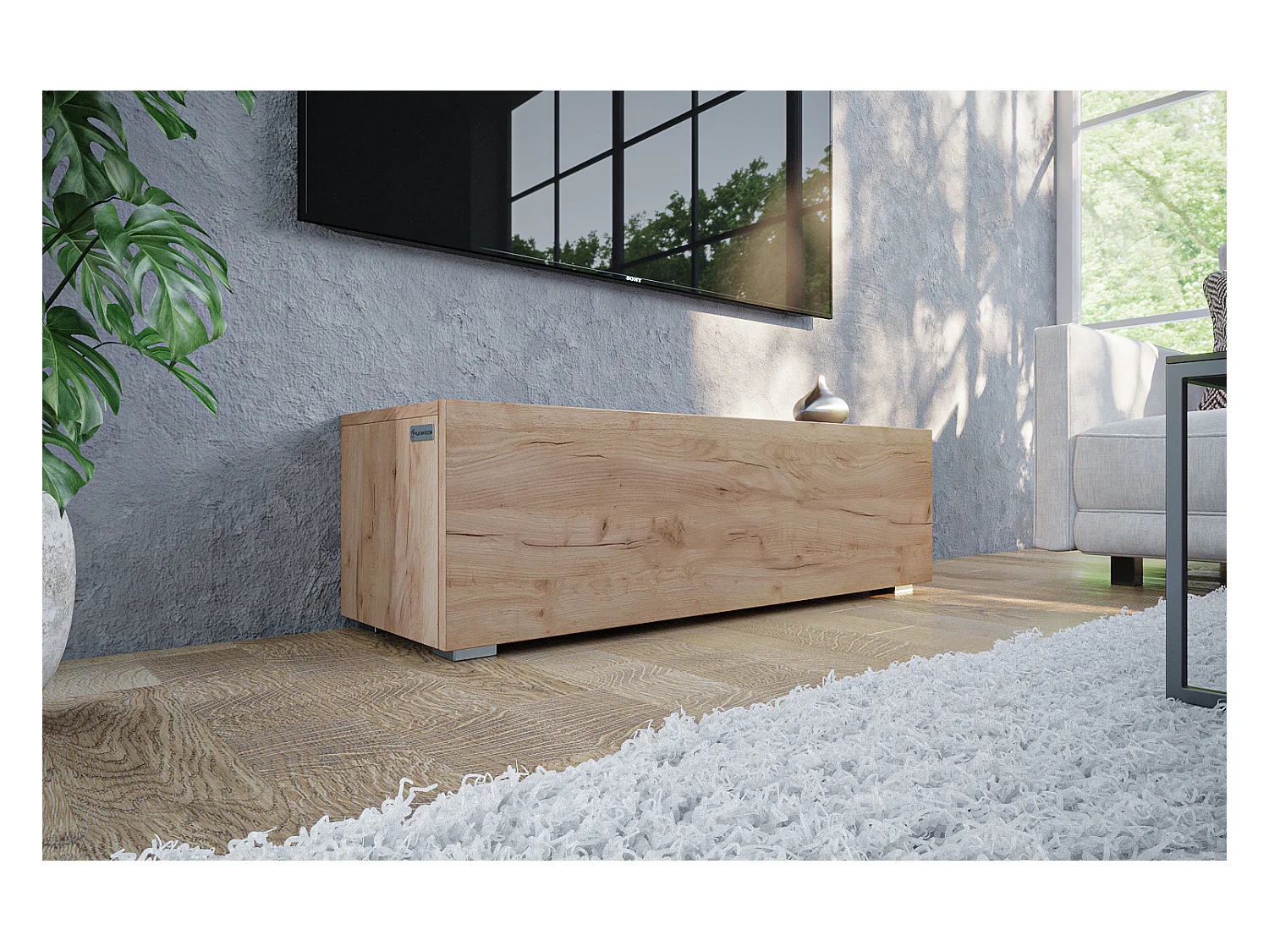 Meuble TV 105 cm 140 cm Banc Télé  Suspendu Banc Télévision Moderne Flottante pour Salon