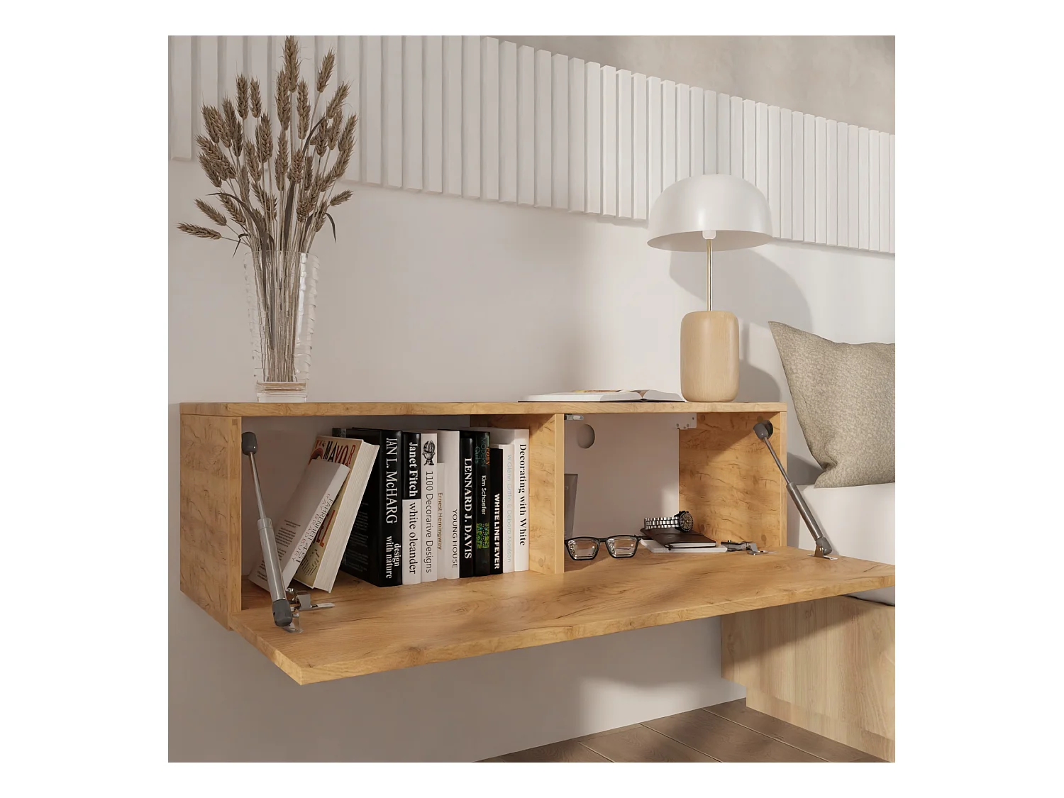 Meuble TV 105 cm 140 cm Banc Télé  Suspendu Banc Télévision Moderne Flottante pour Salon