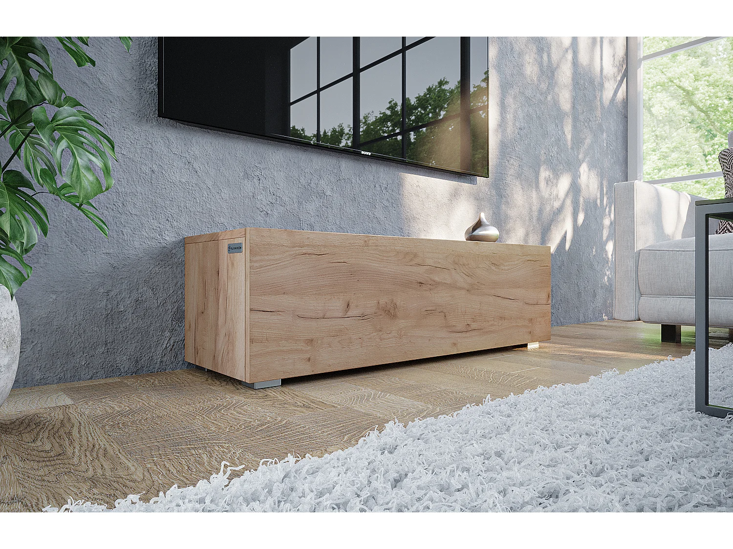 Meuble TV 105 cm 140 cm Banc Télé  Suspendu Banc Télévision Moderne Flottante pour Salon