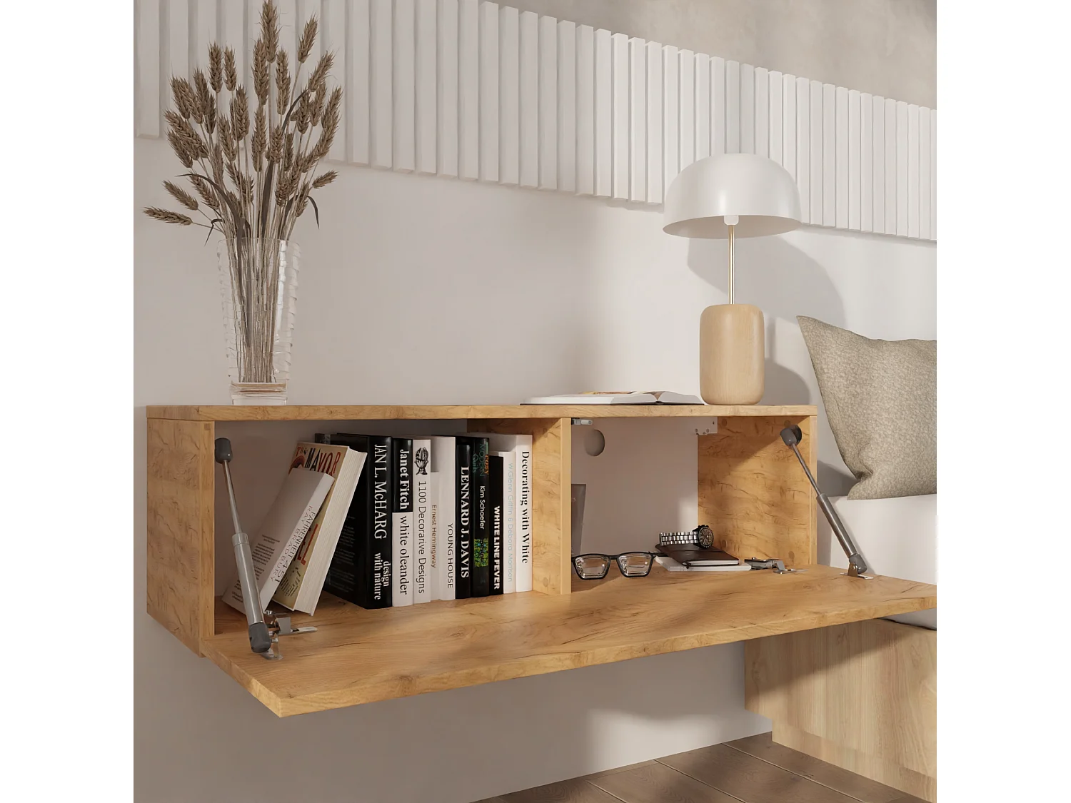 Meuble TV 105 cm 140 cm Banc Télé  Suspendu Banc Télévision Moderne Flottante pour Salon