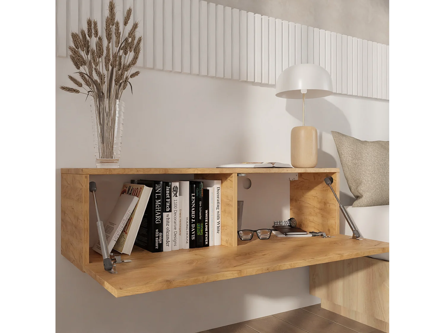 Meuble TV 105 cm 140 cm Banc Télé  Suspendu Banc Télévision Moderne Flottante pour Salon