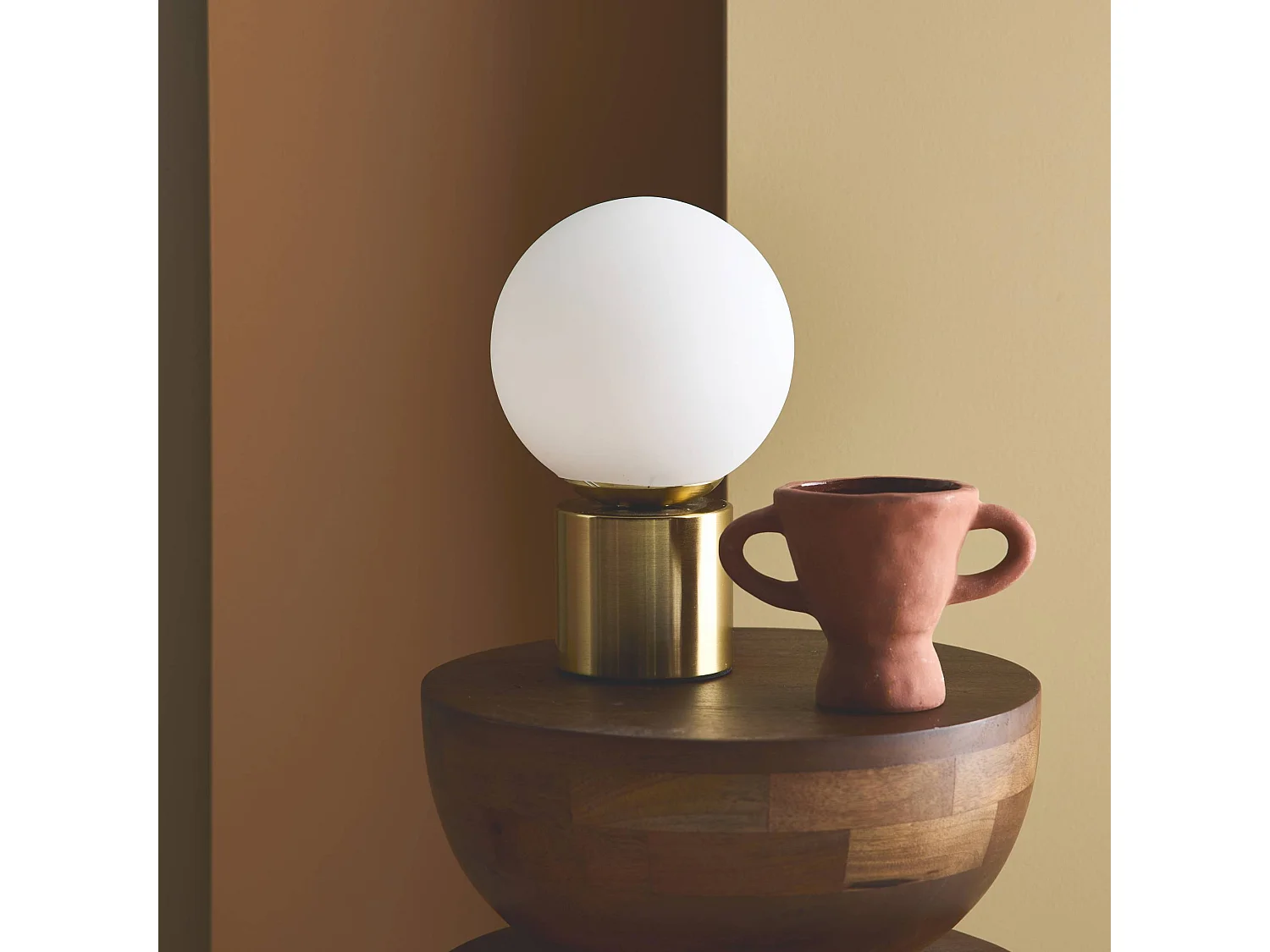 Lampada in metallo e vetro, 25cm, oro