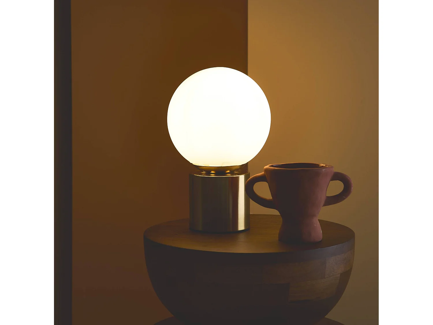 Lampada in metallo e vetro, 25cm, oro