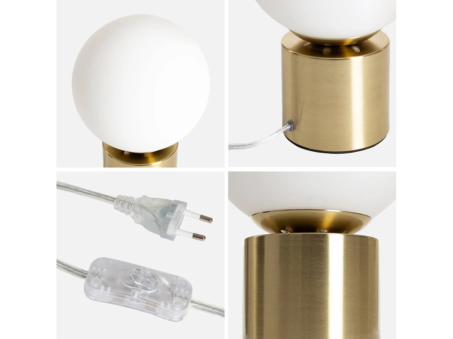 Lampada in metallo e vetro, 25cm, oro