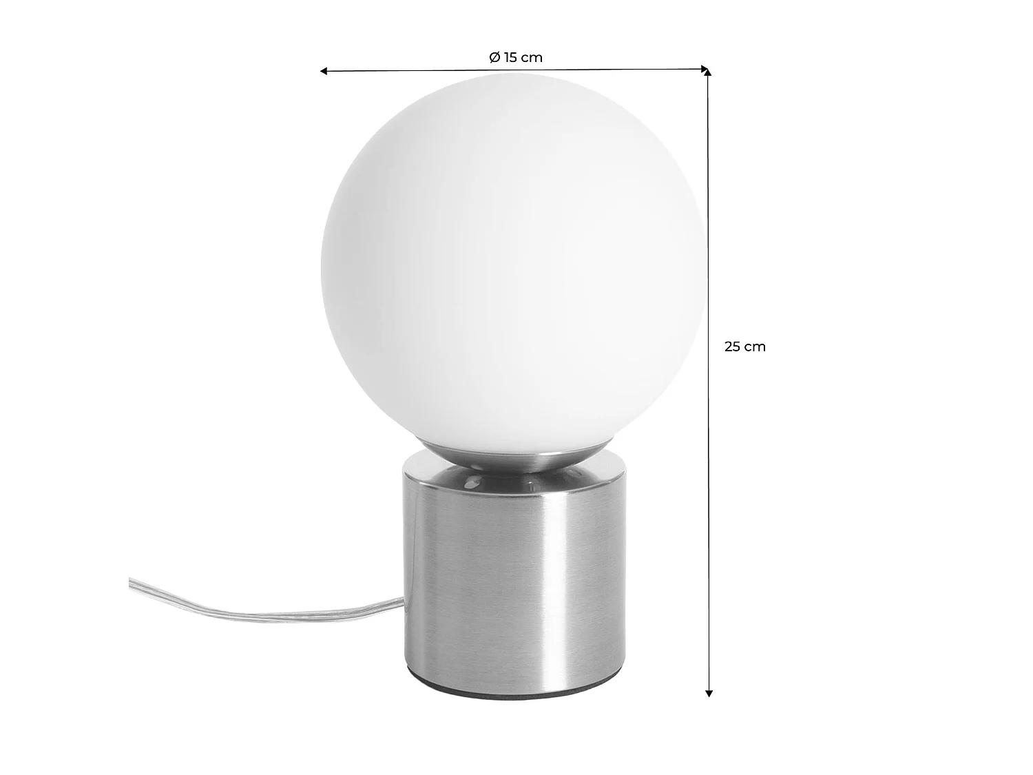 Lampada in metallo e vetro, 25cm, oro