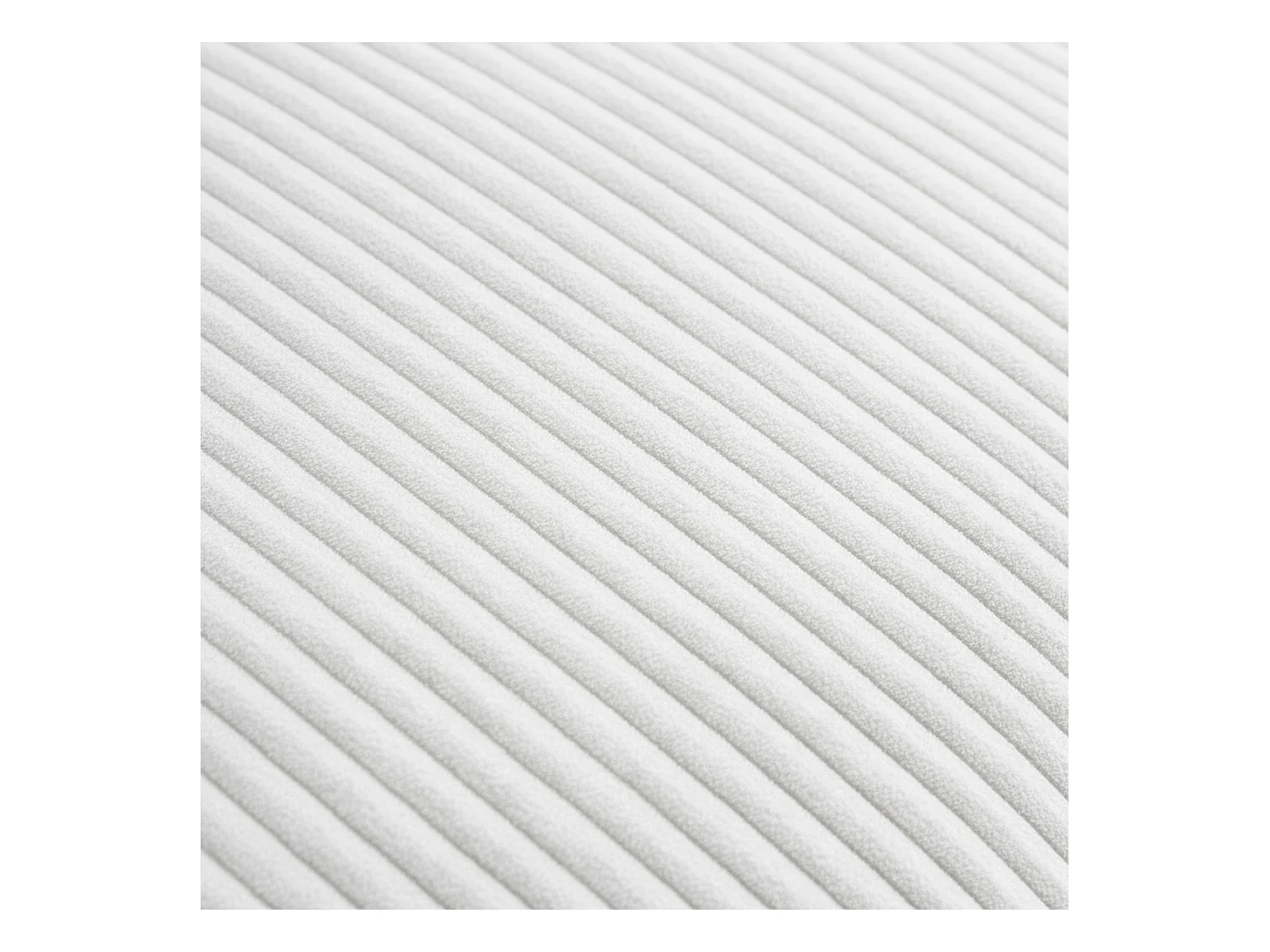 Canapé convertible design en velours côtelé blanc - Oskar - 3 places scandinave droit avec pieds métal chromé