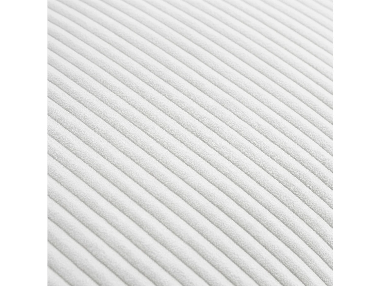 Canapé convertible design en velours côtelé blanc - Oskar - 3 places scandinave droit avec pieds métal chromé