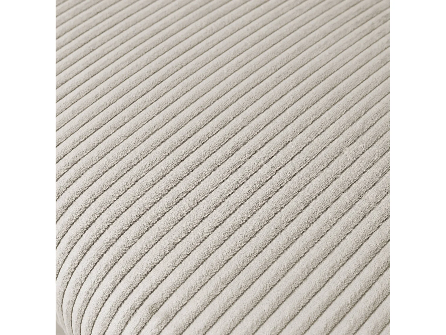 Canapé convertible design en velours côtelé gris clair - Oskar - 3 places scandinave droit avec pieds métal chromé