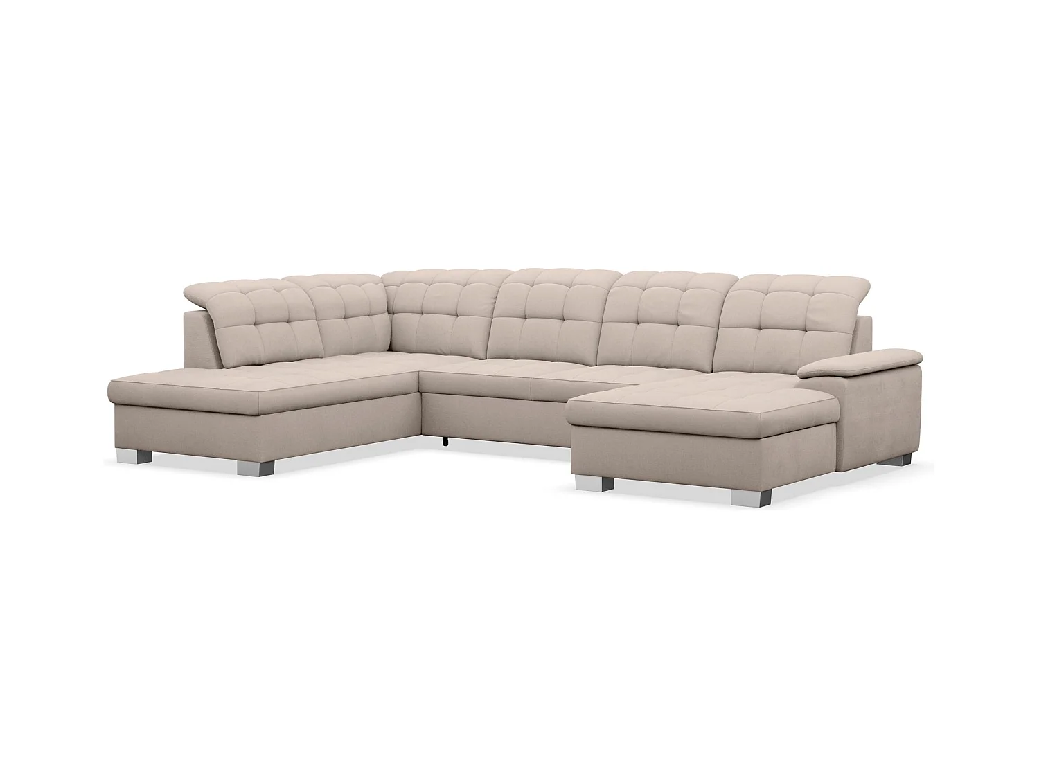 Canapé d'angle U convertible – beige tressé– côté droit – JAMAAL