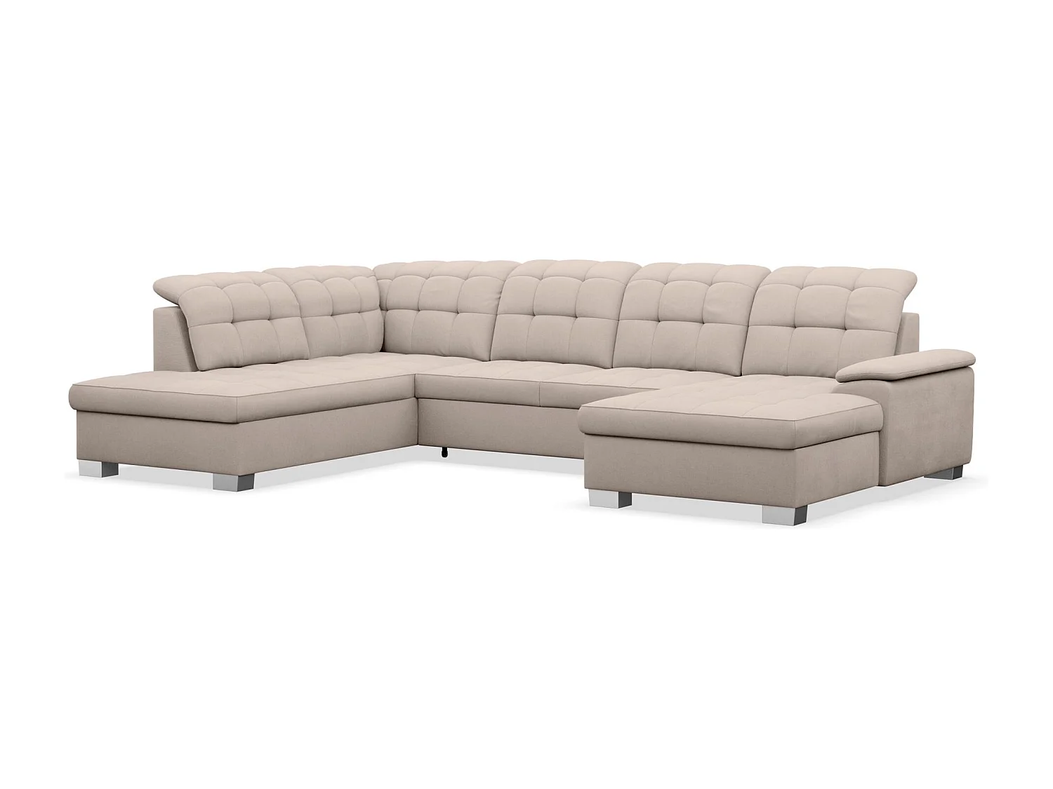 Canapé d'angle U convertible – beige tressé– côté droit – JAMAAL