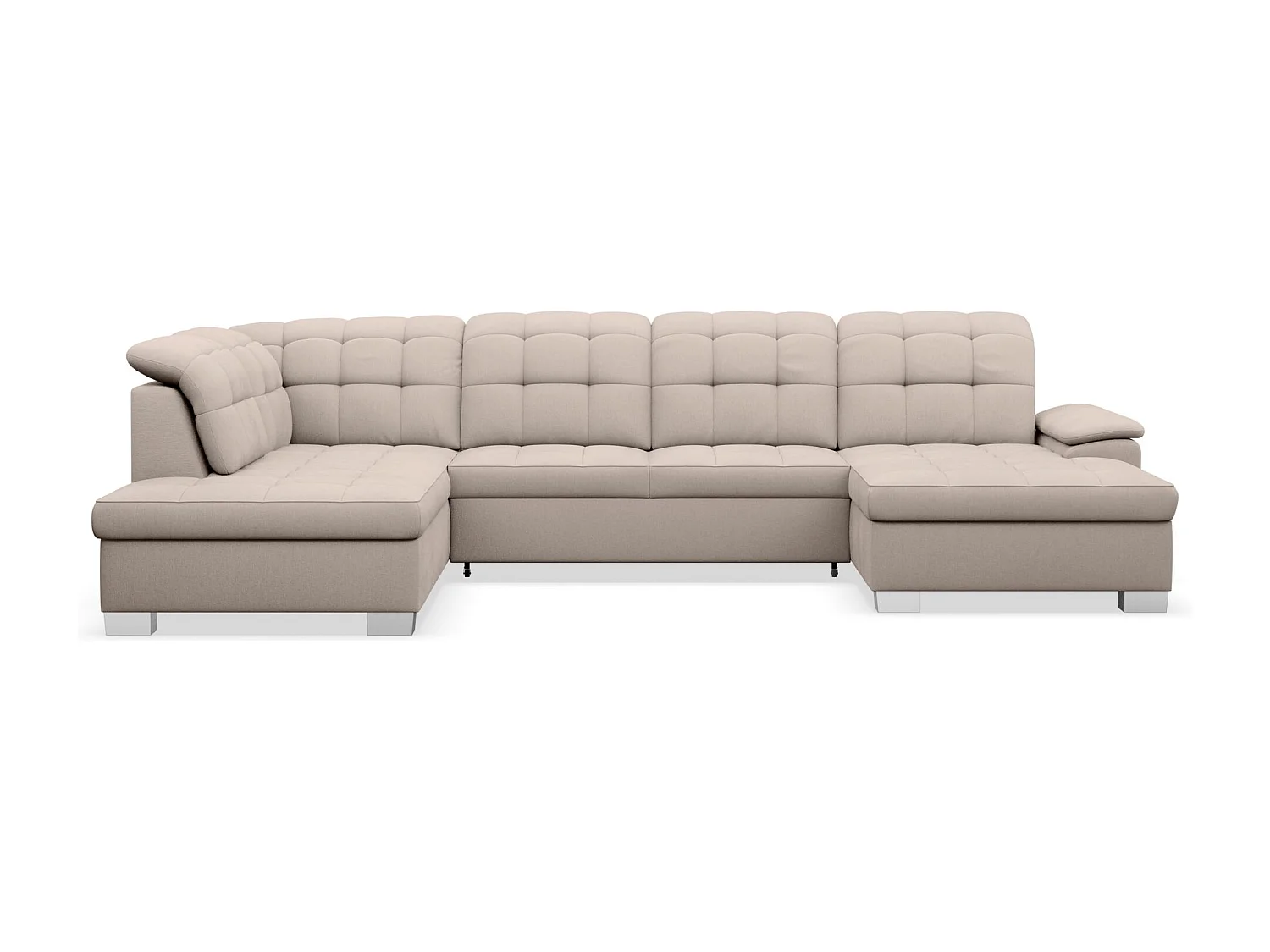 Canapé d'angle U convertible – beige tressé– côté droit – JAMAAL