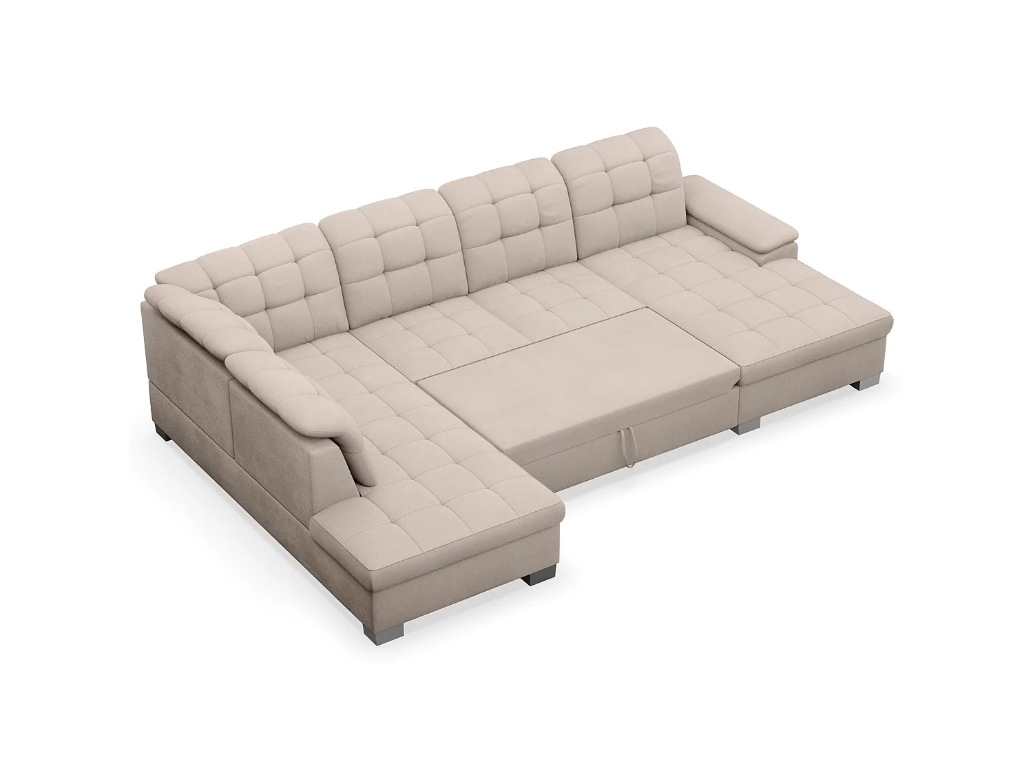Wohnlandschaft - Schlaffunktion und Stauraum - rechtsseitig - beige - JAMAAL