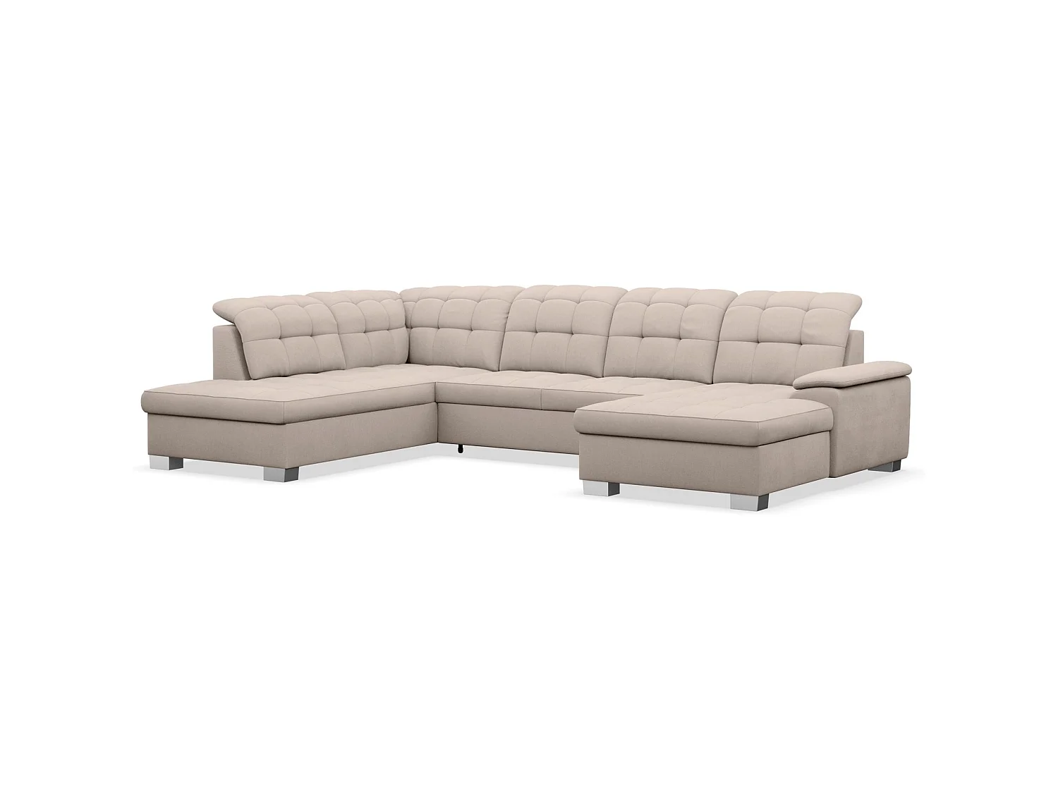 Wohnlandschaft - Schlaffunktion und Stauraum - rechtsseitig - beige - JAMAAL