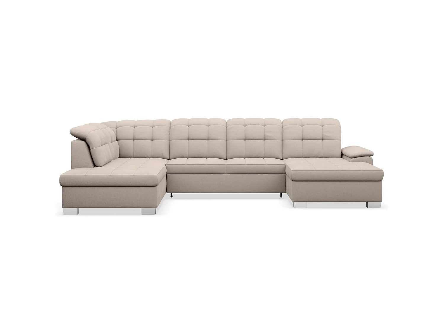Wohnlandschaft - Schlaffunktion und Stauraum - rechtsseitig - beige - JAMAAL