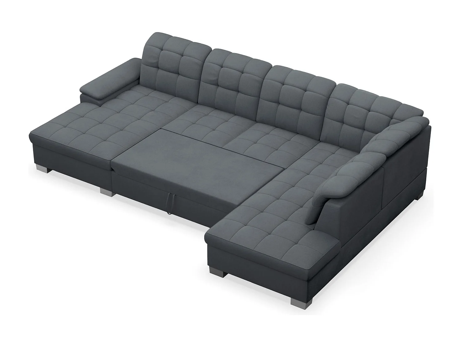 Wohnlandschaft - Schlaffunktion und Stauraum - linksseitig - dunkelgrau - JAMAAL