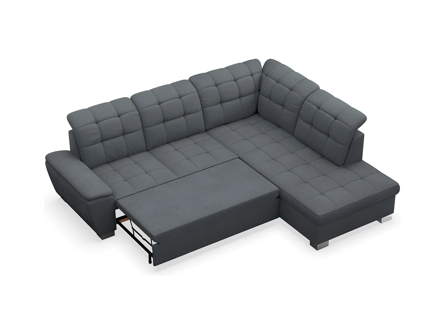 Canapé d'angle convertible L – gris foncé– côté droit – JAMAAL