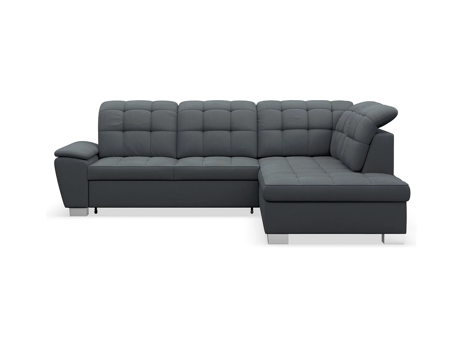 Canapé d'angle convertible L – gris foncé– côté droit – JAMAAL