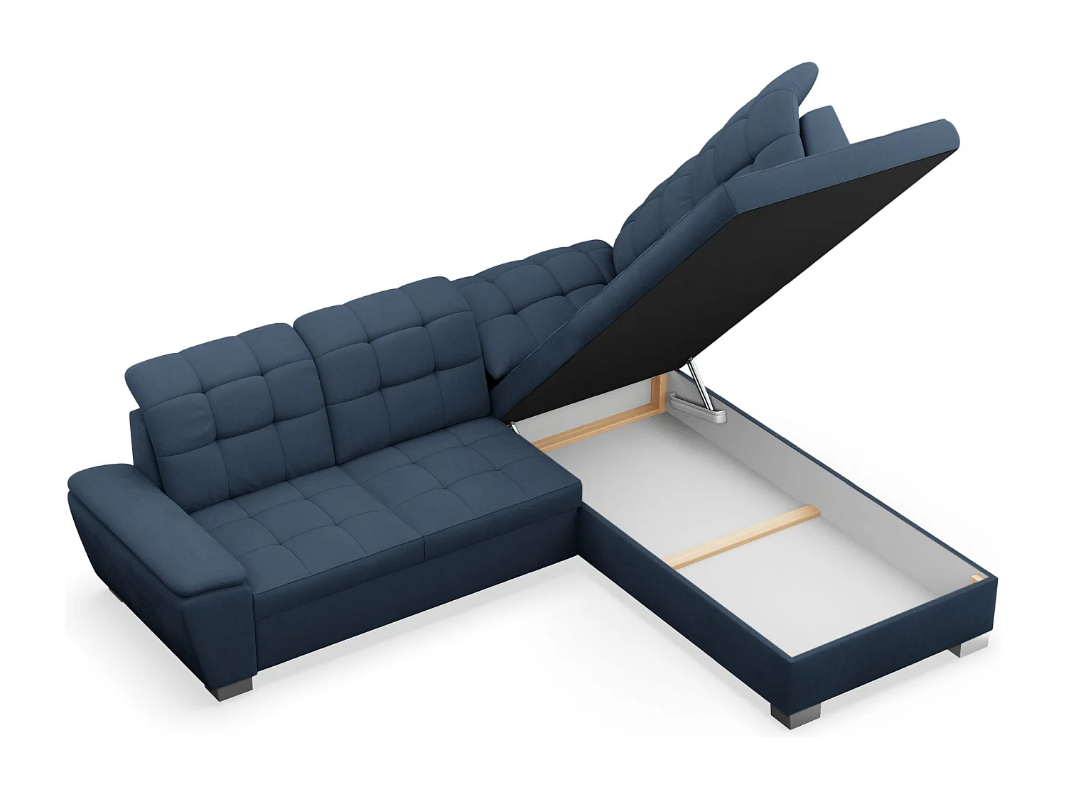 Canapé d'angle convertible L – marine blau– côté droit – JAMAAL