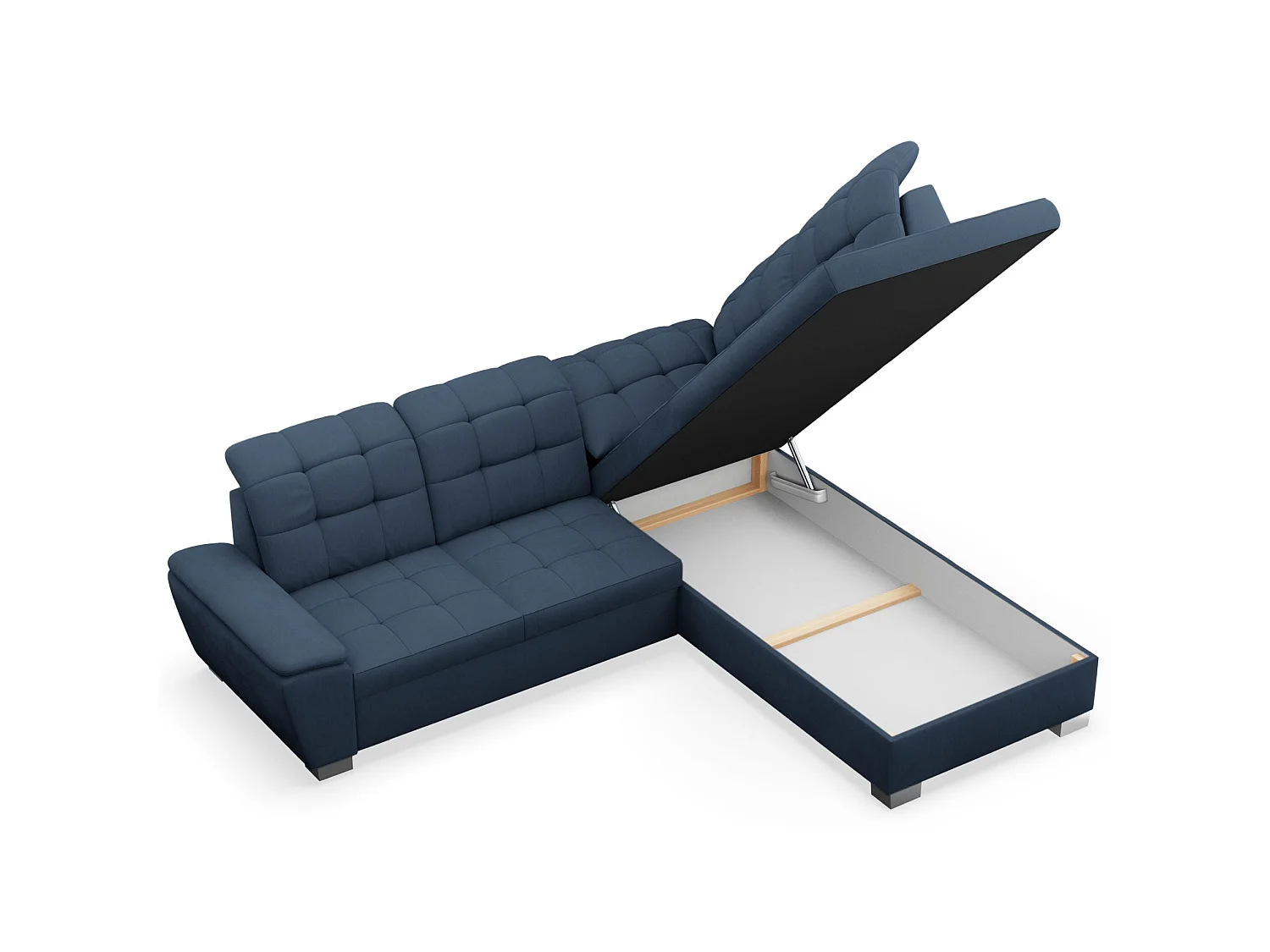Canapé d'angle convertible L – marine blau– côté droit – JAMAAL