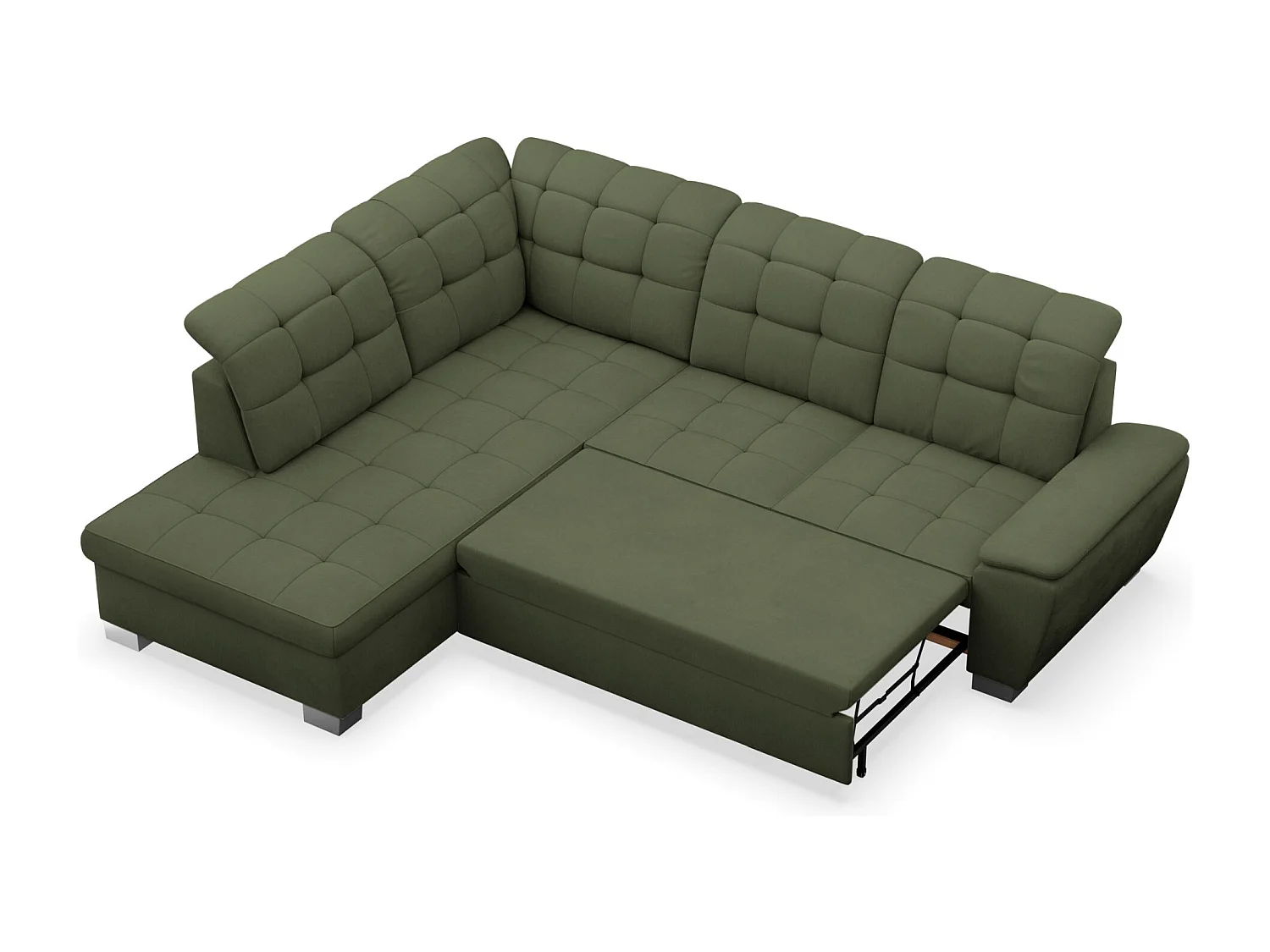 Ecksofa - Schlaffunktion und Stauraum - linksseitig - khaki - JAMAAL