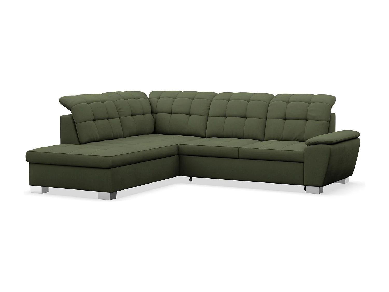 Ecksofa - Schlaffunktion und Stauraum - linksseitig - khaki - JAMAAL