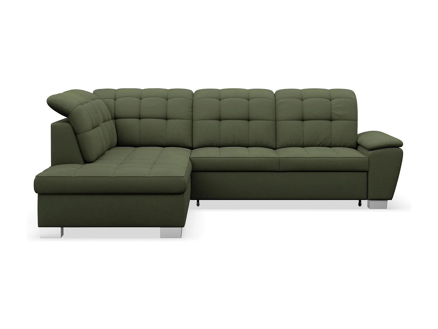 Ecksofa - Schlaffunktion und Stauraum - linksseitig - khaki - JAMAAL