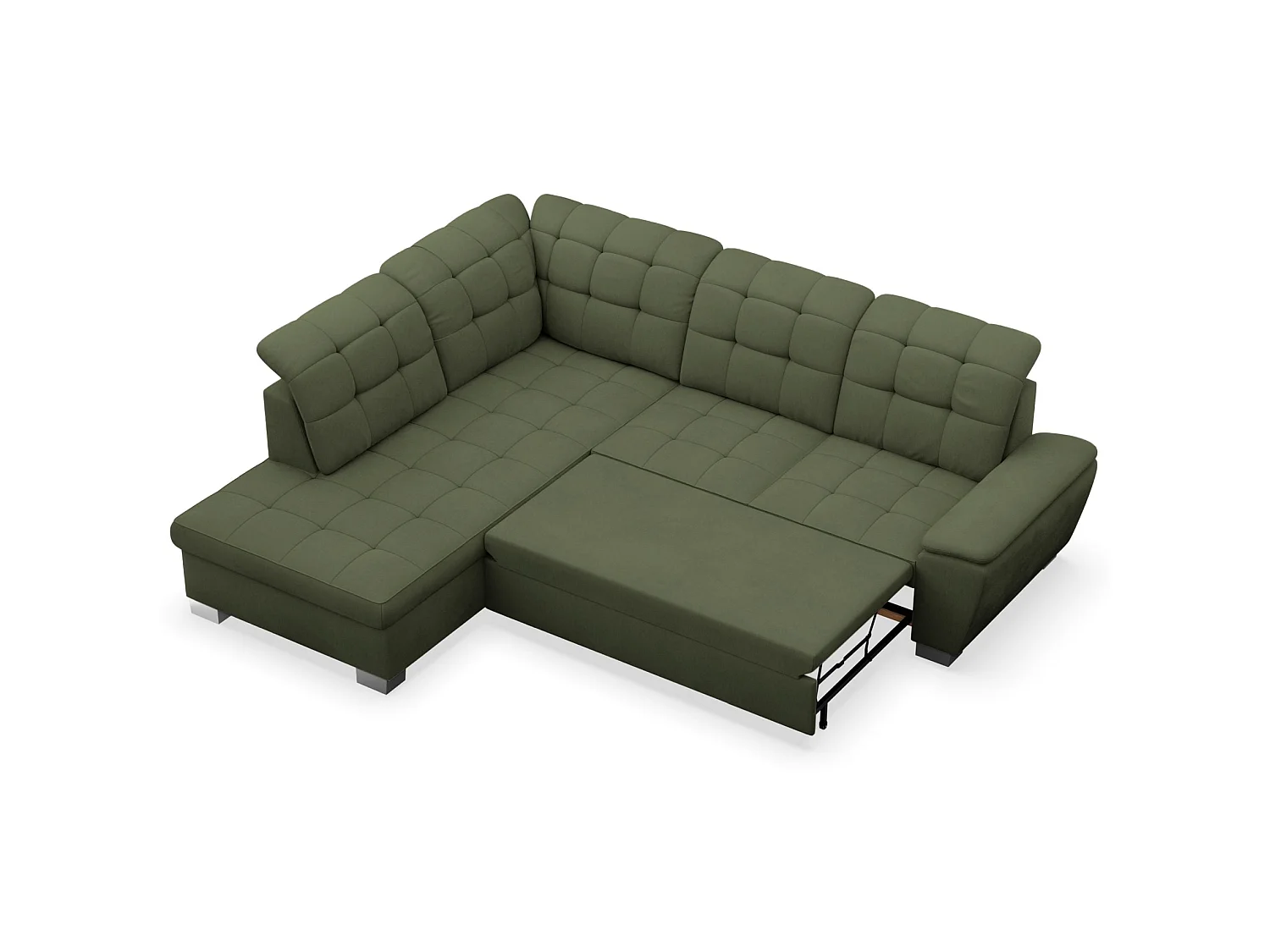 Ecksofa - Schlaffunktion und Stauraum - linksseitig - khaki - JAMAAL