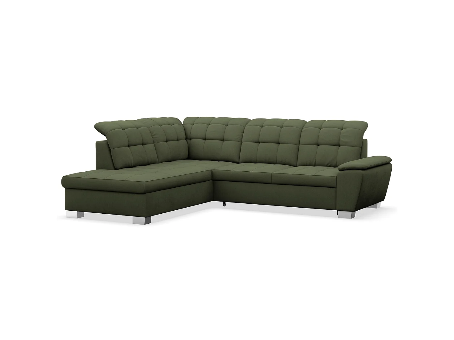 Ecksofa - Schlaffunktion und Stauraum - linksseitig - khaki - JAMAAL