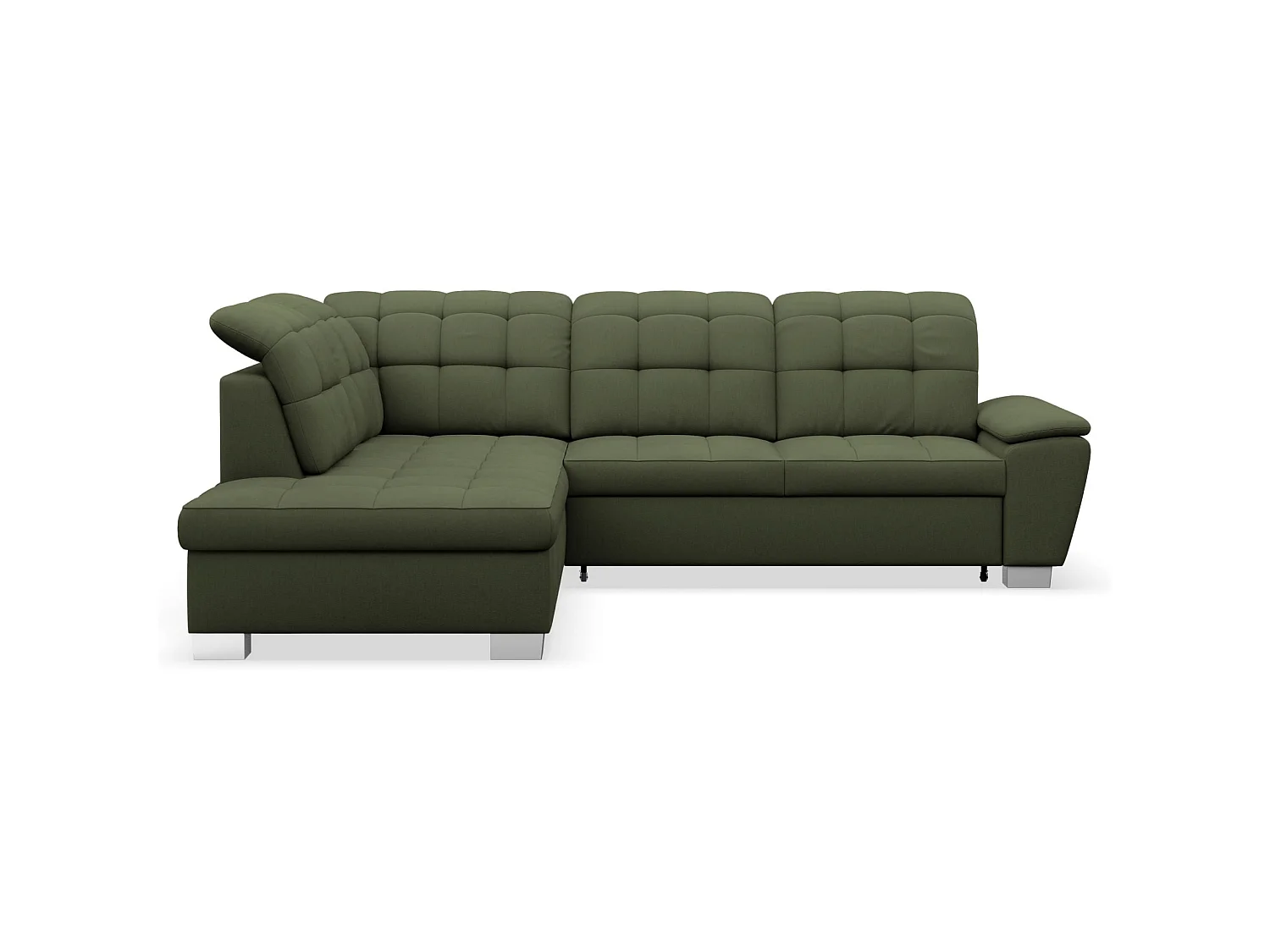 Ecksofa - Schlaffunktion und Stauraum - linksseitig - khaki - JAMAAL
