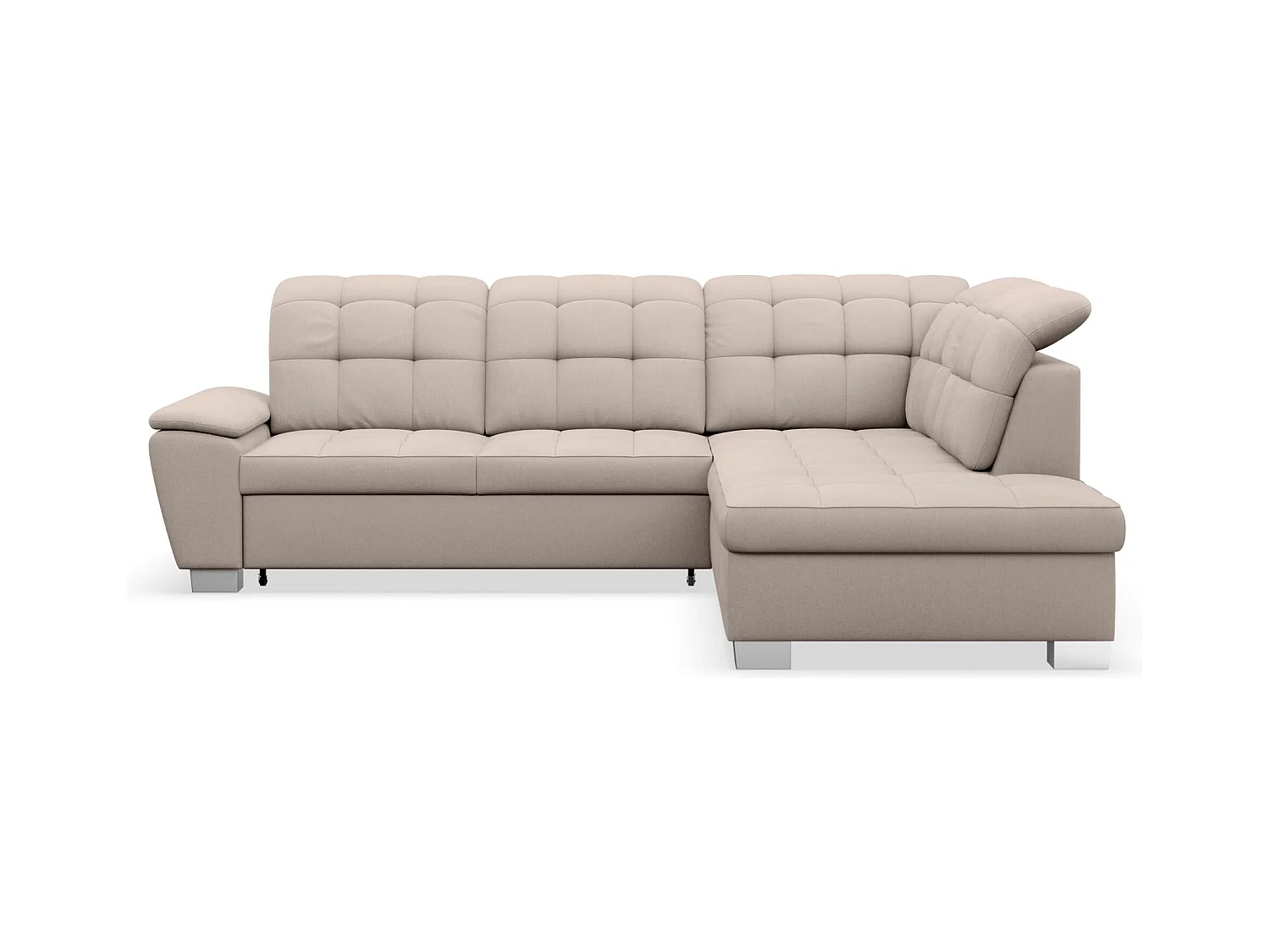 Canapé d'angle convertible L – beige– côté droit – JAMAAL