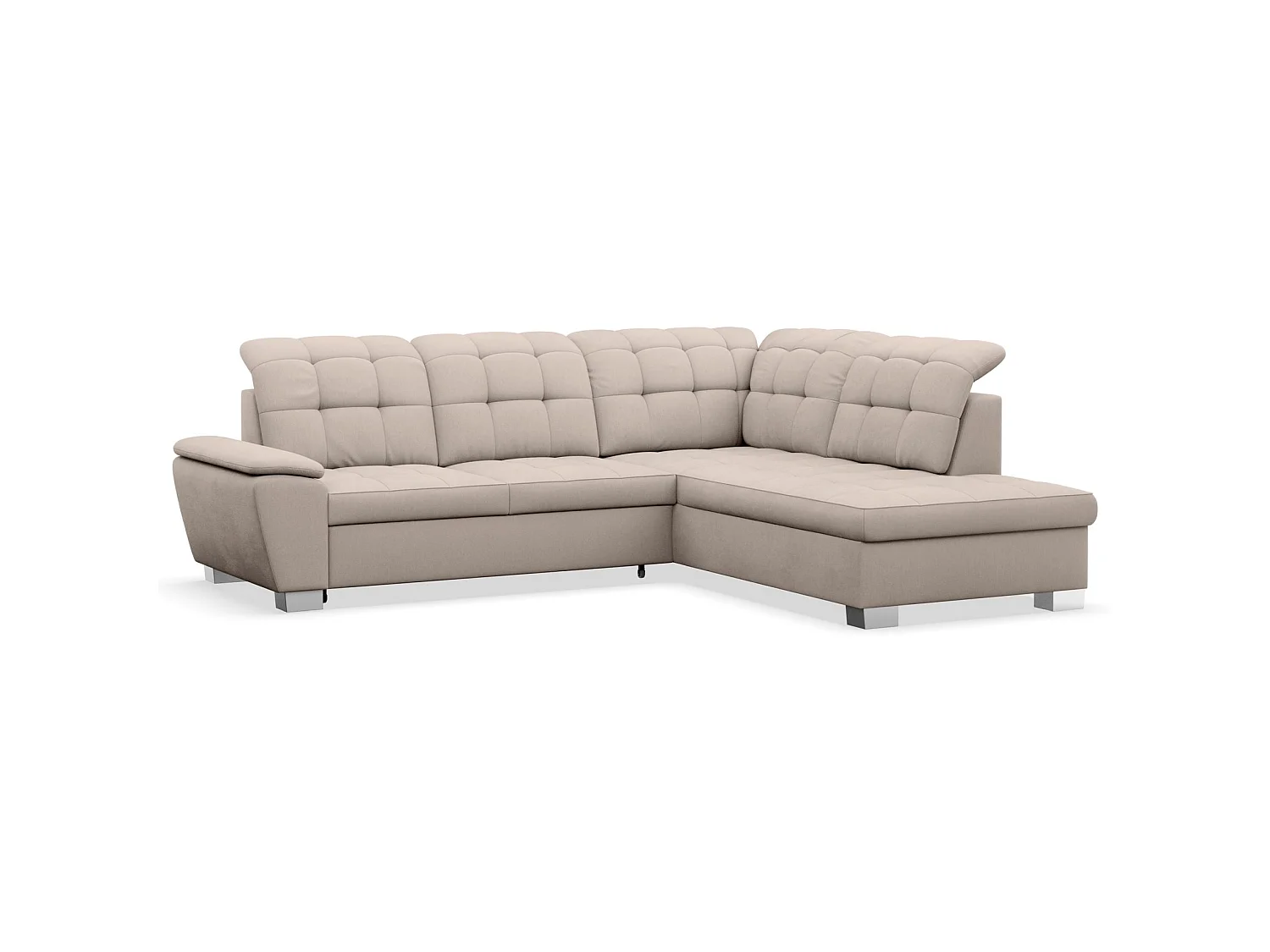 Canapé d'angle convertible L – beige– côté droit – JAMAAL