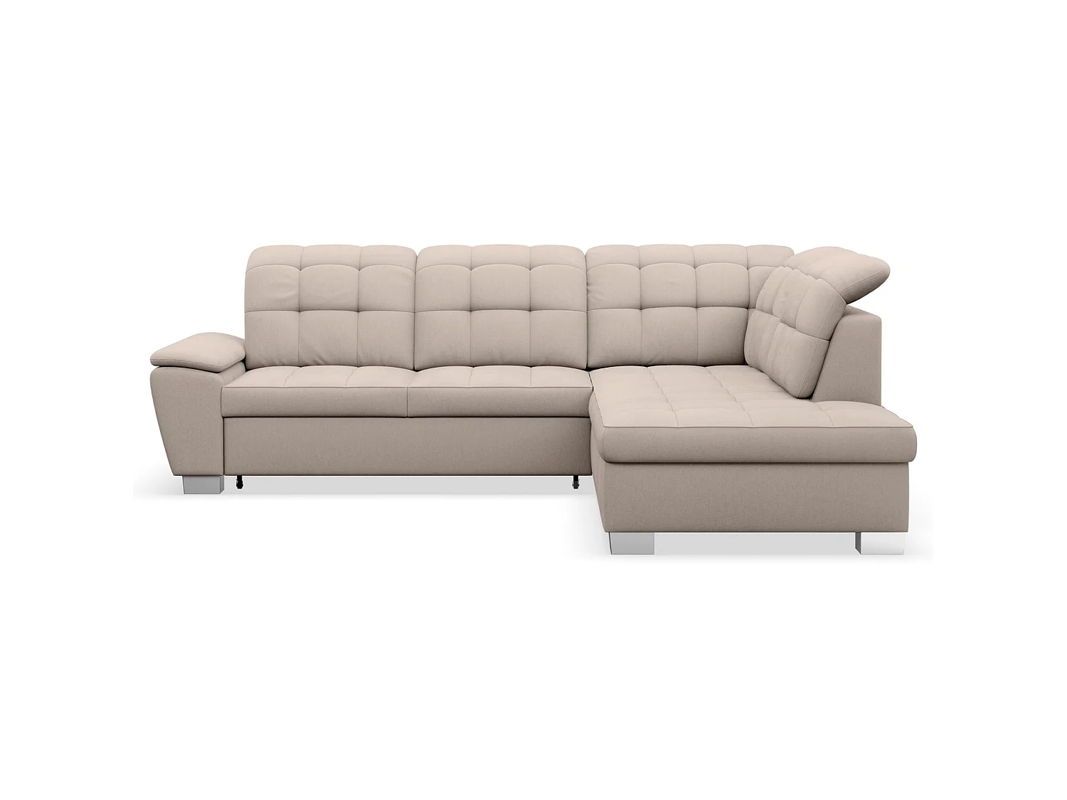 Canapé d'angle convertible L – beige– côté droit – JAMAAL