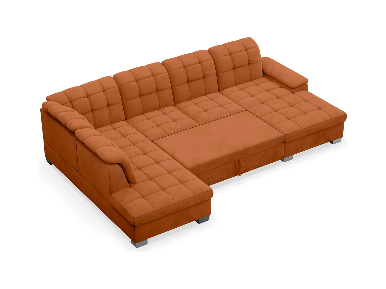 Canapé d'angle U convertible –couleur cuivre– côté droit – JAMAAL